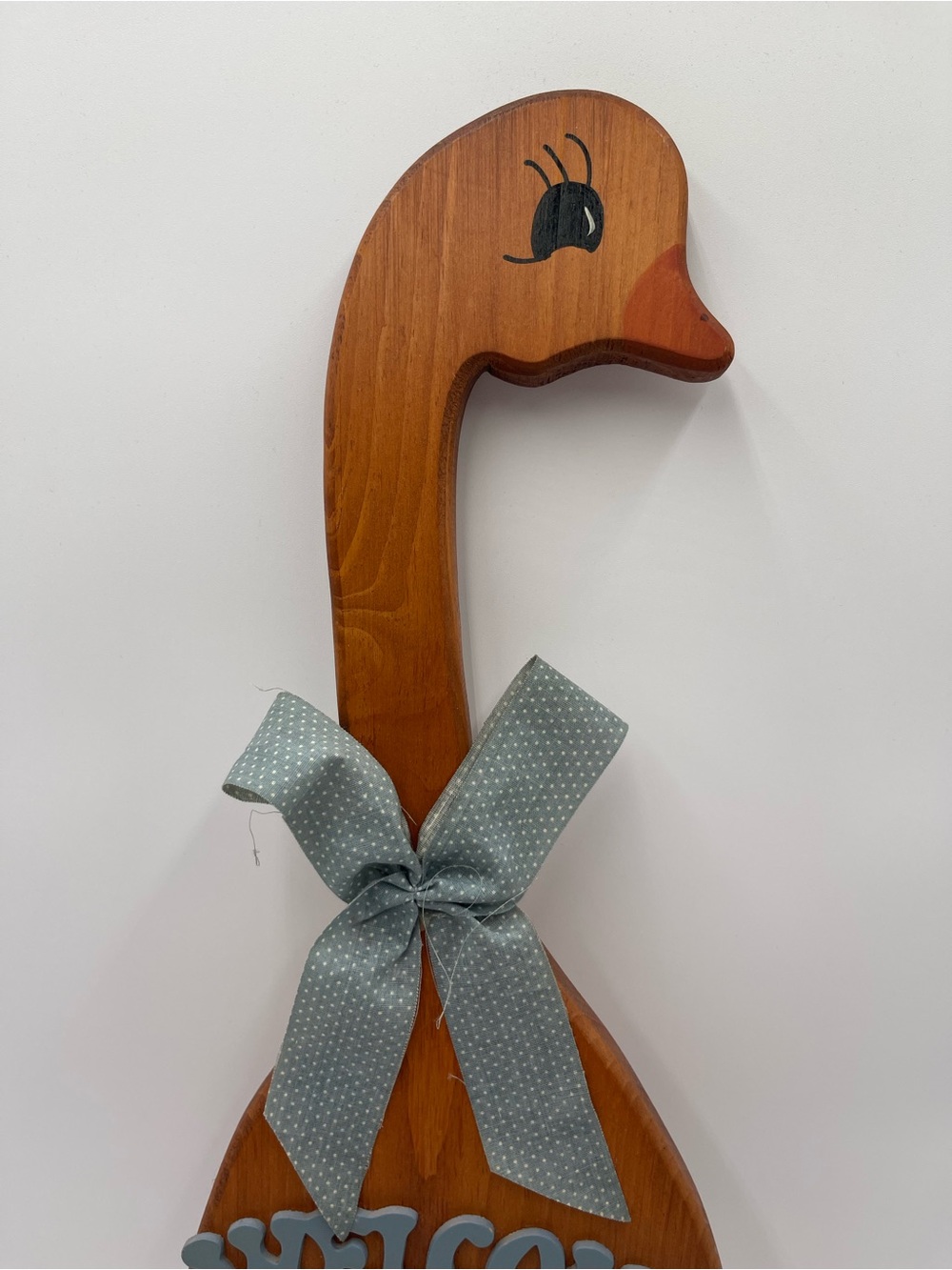 Vtg Wooden Goose Wall Hanging Sign Welcome Home Farmhouse Cottagecore 90s Decor - Picture 3 of 8
